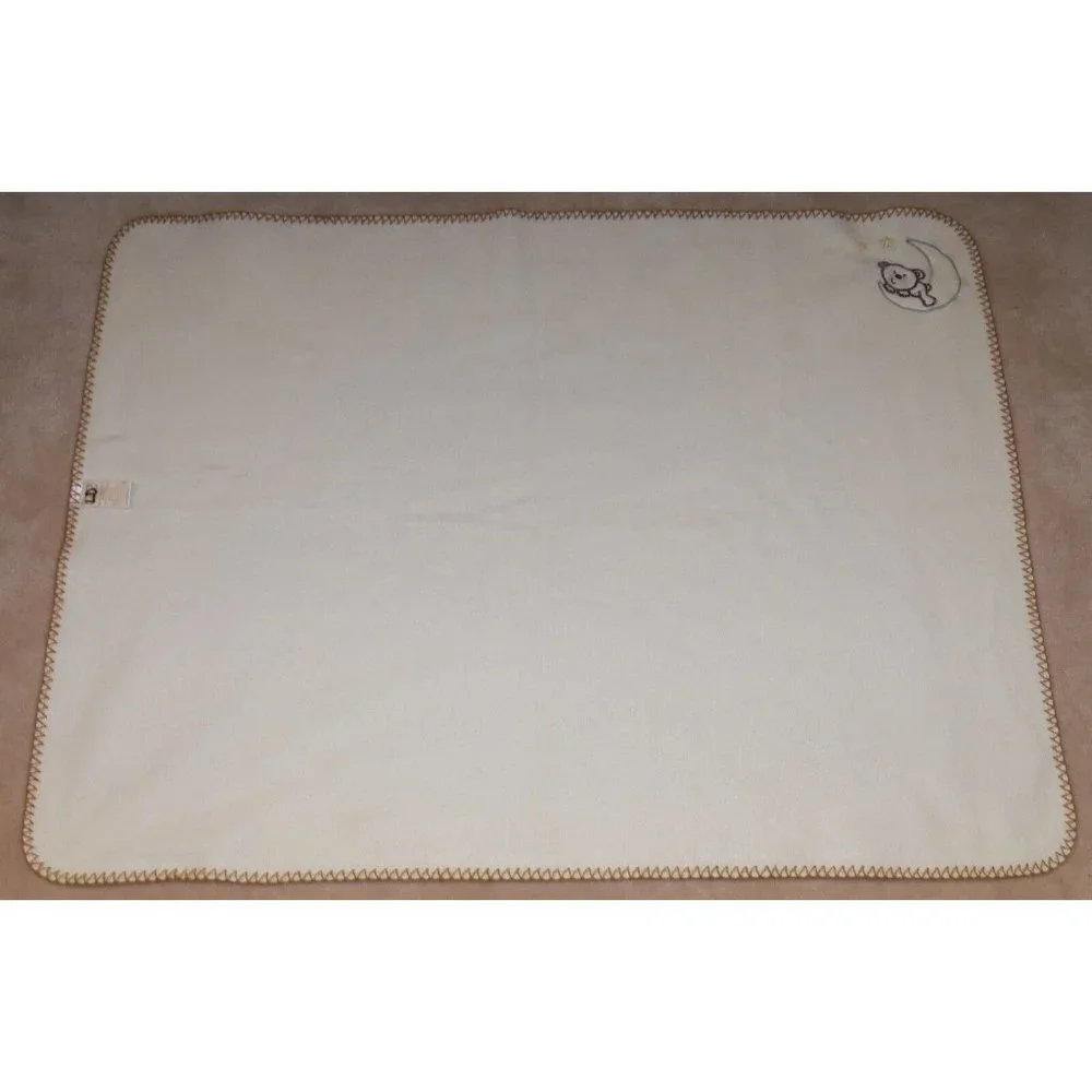 Baby Connection Teddy Bear Green Moon Cream Security Blanket Lovey Stars
